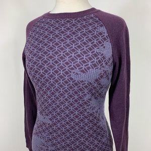 Prana Yoga Ski Crewneck Sweater Eggplant Purple XS
